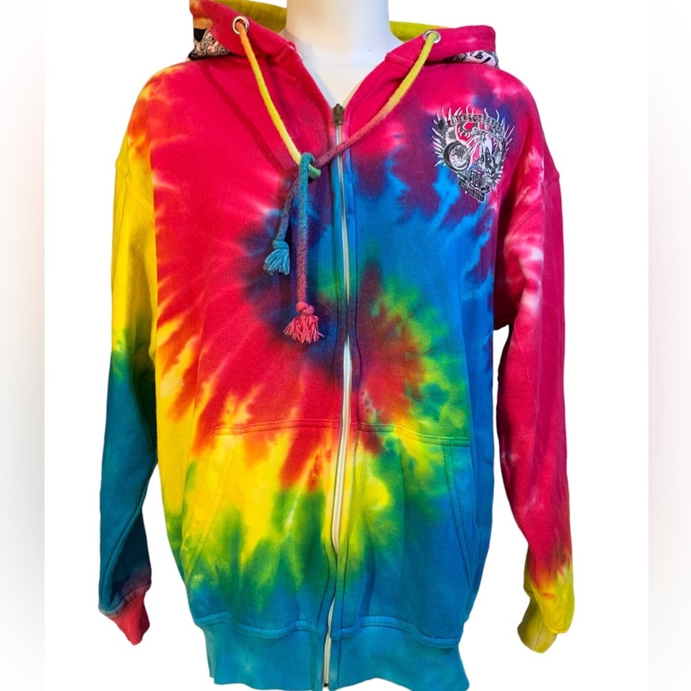 Biketober FEST TIE DIE ZIPPERED HOODIE